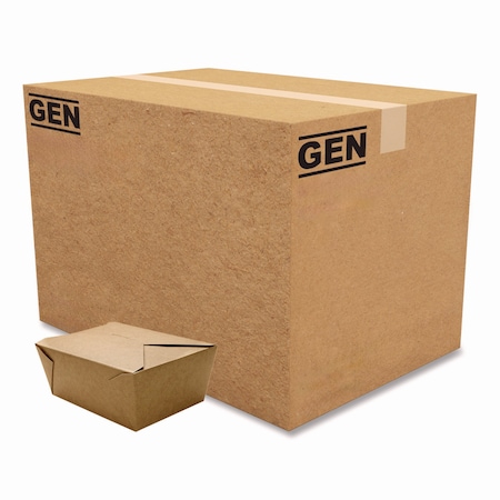 Gen Reclosable Kraft Take-Out Box, 110 oz, Paper, 160PK KS10123